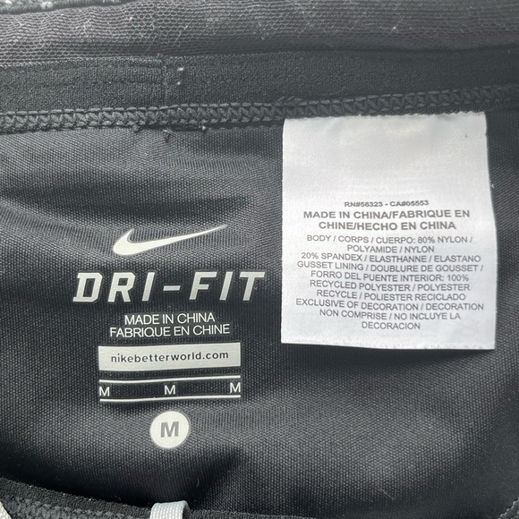 Nike Dri-Fit Reflective Cropped Running Athletic Capri Leggings Black Medium - Picture 10 of 11